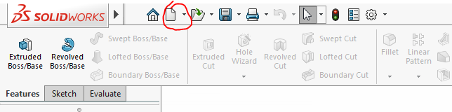 DS SOLIDWORKS 
Extruded 
aoss/Base 
Features 
Swept aoss;aase 
Revolved 
Lofted aoss;aase 
aoss/Base 
Boundary Soss;aase 
Sketch Evaluate 
Extruded 
Revolved 
Swept Cut 
Lofted Cut 
aoundary Cut 
[9 
Wizard 